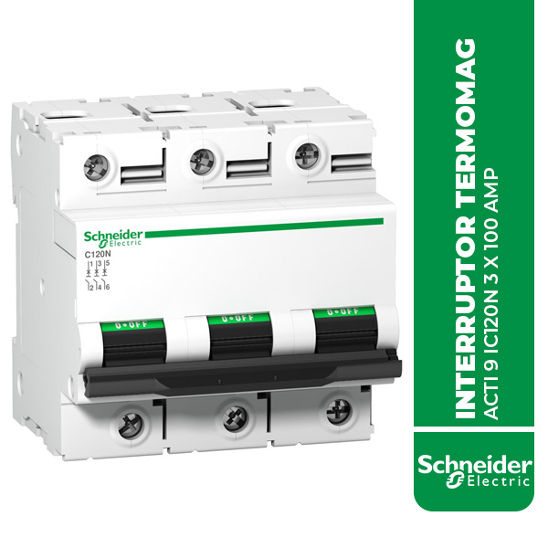 SE.A9N18367 INTERRUPTOR TERMOMAGNETICO ACTI 9 IC120N 3 X 100 AMP