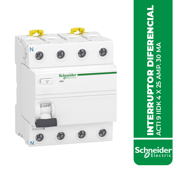 SE.A9R50425 INTERRUPTOR DIFERENCIAL ACTI 9 IIDK 4 X 25 AMP. 30 MA