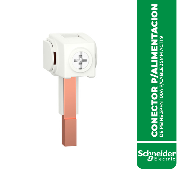 A9XPCM04 CONECTOR P/ALIMENTACION DE PEINE 3P+N 100A P/CABLE 35MM ACTI 9