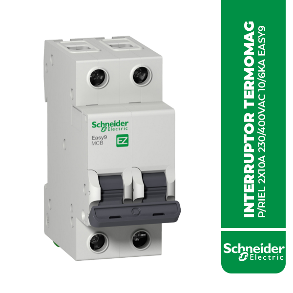 EZ9F56210 INTERRUPTOR TERMOMAG P/RIEL 2X10A 230/400VAC 10/6KA EASY9