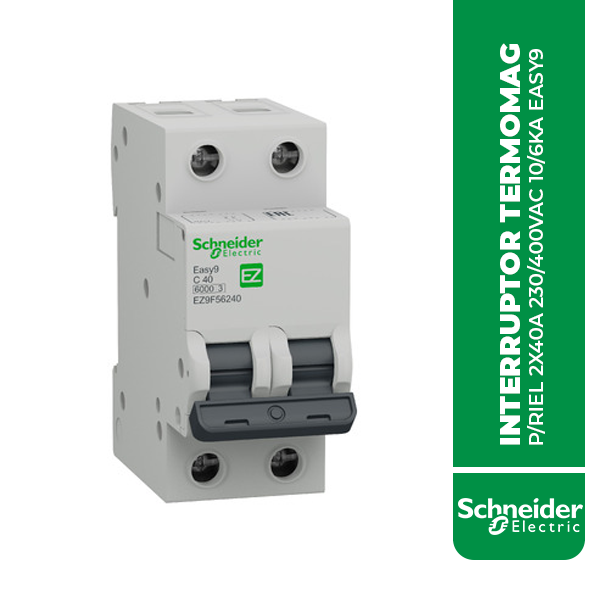 EZ9F56240 INTERRUPTOR TERMOMAG P/RIEL 2X40A 230/400VAC 10/6KA EASY9