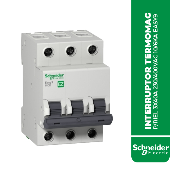 EZ9F56340 INTERRUPTOR TERMOMAG P/RIEL 3X40A 230/400VAC 10/6KA EASY9