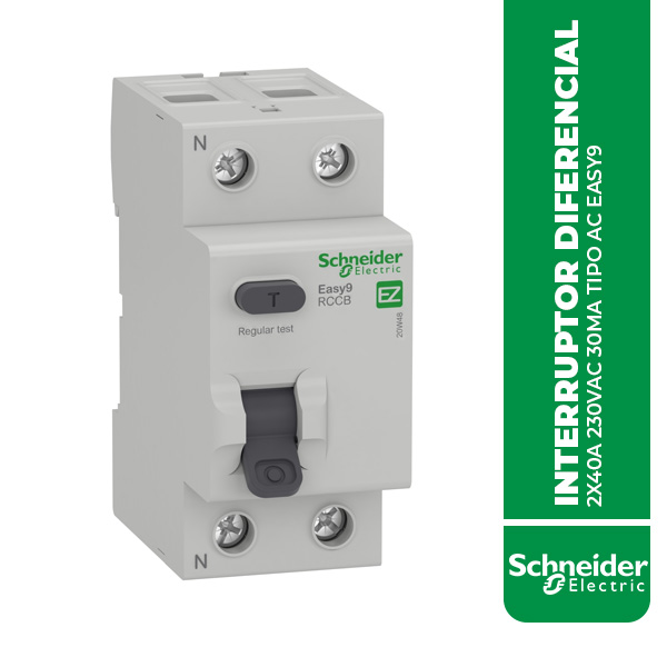 SE.EZ9R36240 INTERRUPTOR DIFERENCIAL 2X40A 230VAC 30MA TIPO AC EASY9