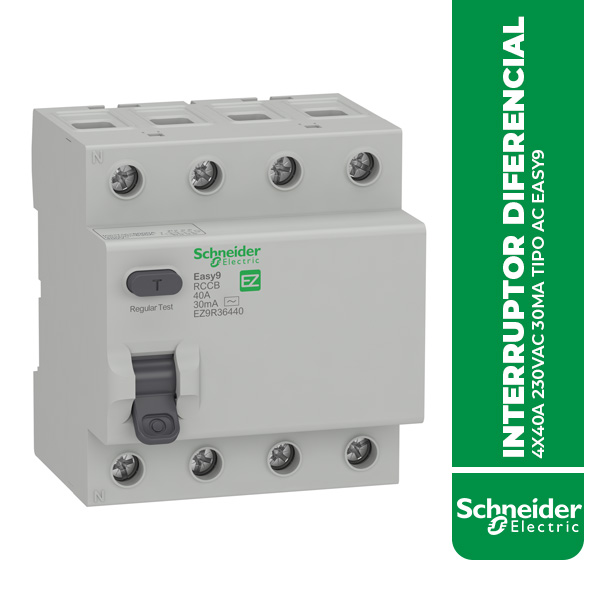 SE.EZ9R36440 INTERRUPTOR DIFERENCIAL 4X40A 230VAC 30MA TIPO AC EASY9