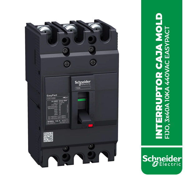 SE.EZC100N3040 INTERRUPTOR CAJA MOLDEADA, FIJO, 3x40A 10KA 440VAC EASYPACT