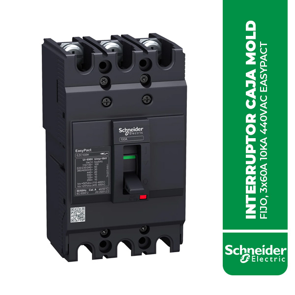 SE.EZC100N3060 INTERRUPTOR CAJA MOLDEADA, FIJO, 3x60A 10KA 440VAC EASYPACT