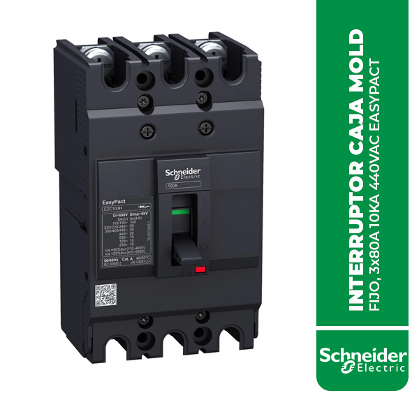 SE.EZC100N3080 INTERRUPTOR CAJA MOLDEADA, FIJO, 3x80A 10KA 440VAC EASYPACT