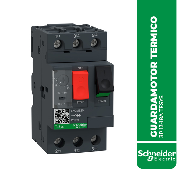 SE.GV2ME20 GUARDAMOTOR TERMICO 3P 13-18A TESYS