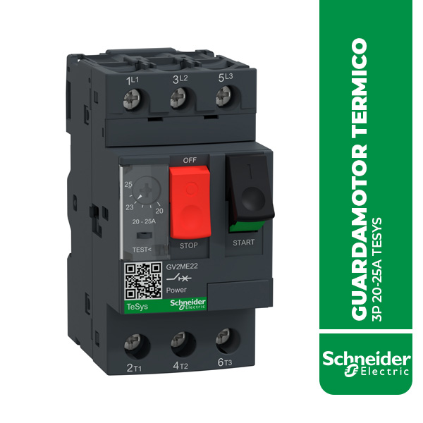 SE.GV2ME22 GUARDAMOTOR TERMICO 3P 20-25A TESYS