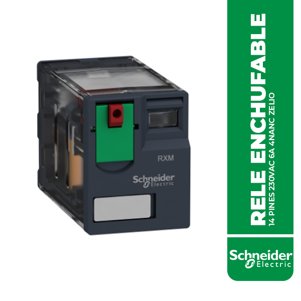 RXM4AB1P7 RELE ENCHUFABLE 14 PINES 230VAC 6A 4NANC ZELIO