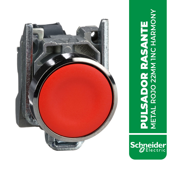 SE.XB4BA42 PULSADOR RASANTE METAL ROJO 22MM 1NC HARMONY