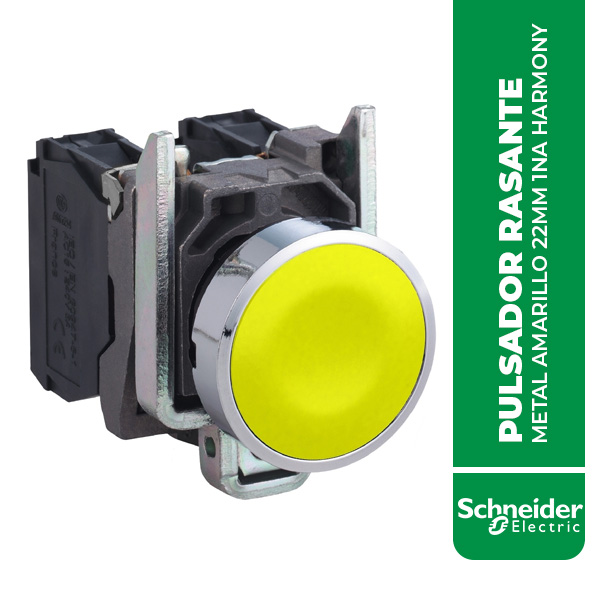 SE.XB4BA51 PULSADOR RASANTE METAL AMARILLO 22MM 1NA HARMONY