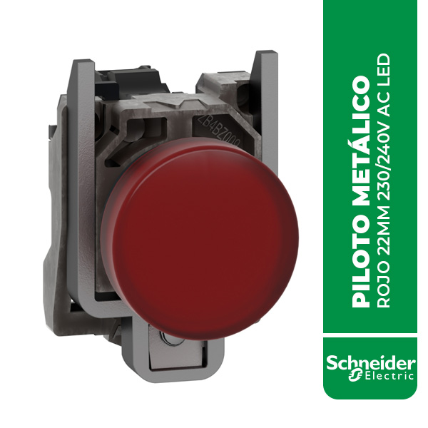 SE.XB4BVM4 PILOTO METÁLICO ROJO 22MM 230/240V AC LED