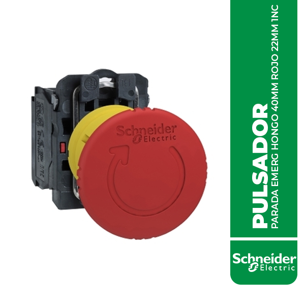 XB5AS8442 PULSADOR PARADA EMERG HONGO 40MM ROJO 22MM 1NC HARMONY