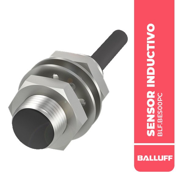 BLF.BES00PC SENSOR INDUCTIVO, M12, Ø12x33MM, ALCANCE 2MM, CABLE 3M, RASANTE, PNP NA, 3500HZ, 10-30VDC, IP68, BALLUFF