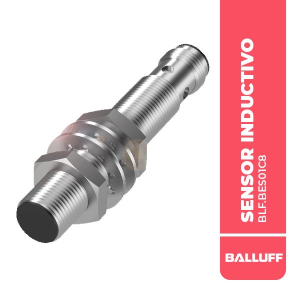 BLF.BES01C8 SENSOR INDUCTIVO, M12, Ø12x70MM, ALCANCE 2MM, CONECTOR M12 3P, RASANTE, PNP NA, 3500HZ, 10-30VDC, IP68, BALLUFF