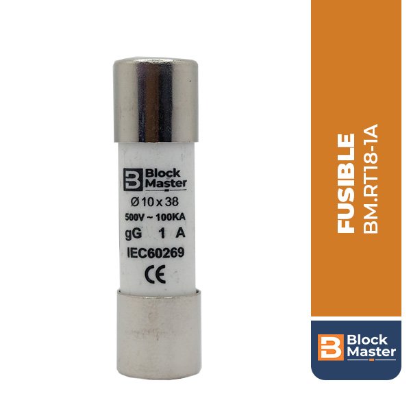 BM.RT18-20A FUSIBLE 1A, 10x38, Gg, 500V, 100kA, IEC 60269, CE, BLOCK MASTER