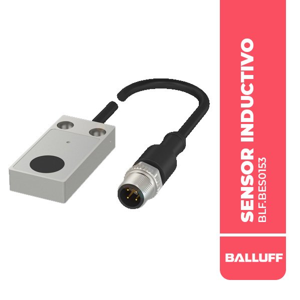 BLF.BES0153 SENSOR INDUCTIVO 50x25x10MM, ALCANCE 5MM, CABLE 0.20M CON CONECTOR M12 4P, RASANTE, PNP NA/NC, 10-30VDC, IP67, BALLUFF