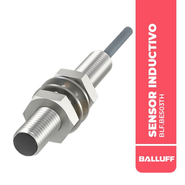 BLF.BES03TH SENSOR INDUCTIVO, BES M08MI-POC20B-BV02, Ø 8 X 50 MM, 2MM, 2M, RASANTE, PNP N/C, 3P, 5000HZ, 10….30 VDC,IP68, BALLUFF