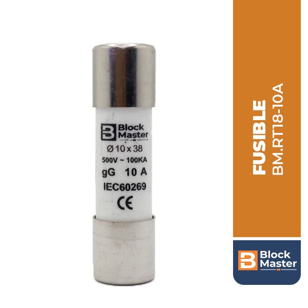 BM.RT18-10A FUSIBLE 10A, 10x38, Gg, 500V, 100kA, IEC 60269, CE, BLOCK MASTER