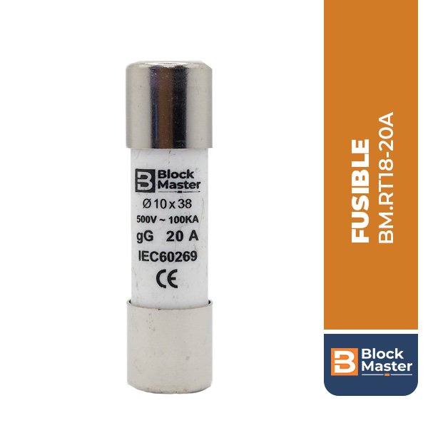 BM.RT18-20A FUSIBLE 20A, 10x38, Gg, 500V, 100kA, IEC 60269, CE, BLOCK MASTER
