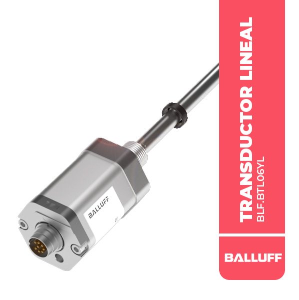 BLF.BTL06YL TRANSDUCTOR LINEAL DE BARRA, CONECTOR M16x0.75 8P, SALIDA DE CORRIENTE ANALOGICA 4-20MA, RANGO 100MM, IP67, BALLUFF