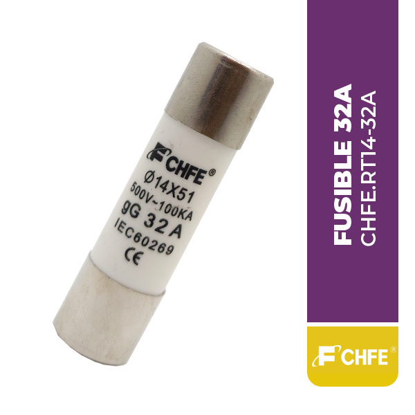 CHFE.RT14-32A FUSIBLE 32A, 14x51, Gg, 500V, 100kA, IEC 60269, CE, CHFE