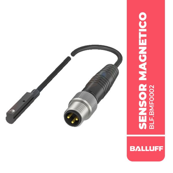 BLF.BMF00AR SENSOR MAGNETICO, RANURA EN T, 23.5x5x5.5MM, CABLE 2M PUR, PNP NA, 3000HZ, 10-30VDC, IP67, BALLUFF
