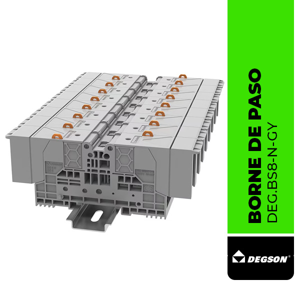 BORNE DE PASO BS8-N-GY, 2.5-70mm2, 192A, CONEXION TORNILLO, DEGSON