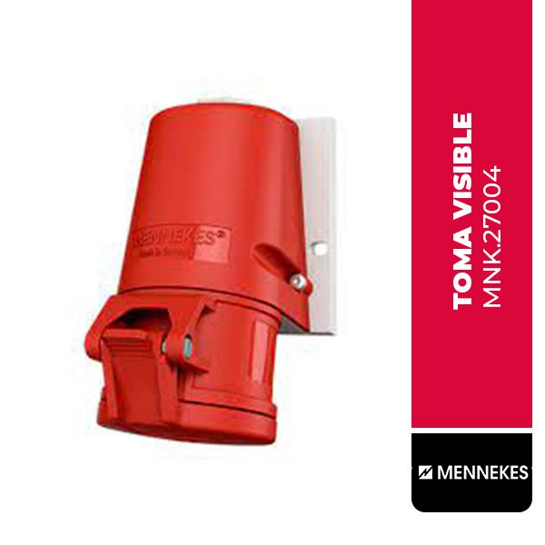 TOMA VISIBLE 16AMP 3P+N+T 415 ROJO 6H IP44