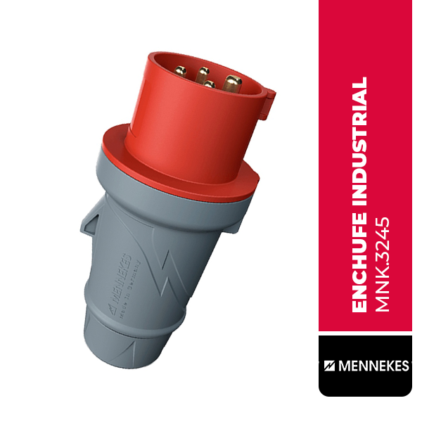ENCHUFE INDUSTRIAL, 2P+T, 16A, 250V, AZUL, 6H, IP44, POWERTOP PLUS (2 CUERPOS), REEMPLAZO 248, MENNEKES