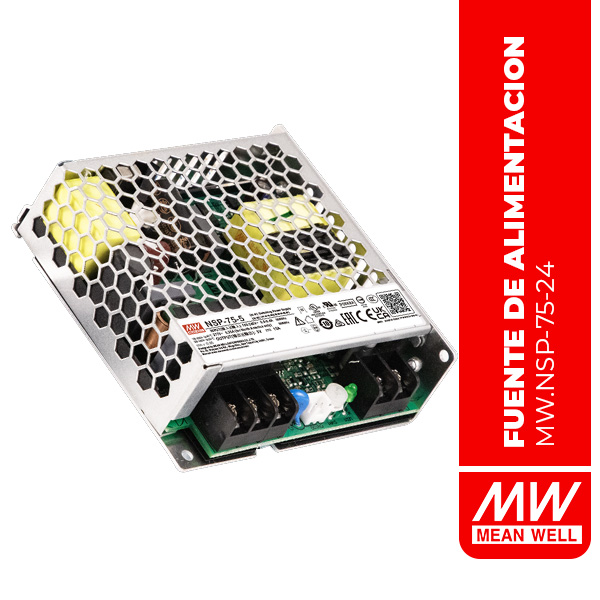 FUENTE DE ALIMENTACION CONMUTADA ENCAPSULADA NSP, ENTRADA: 85~305VAC, SALIDA: 24VDC/3.2A (76.8W), FANLESS, MEANWELL