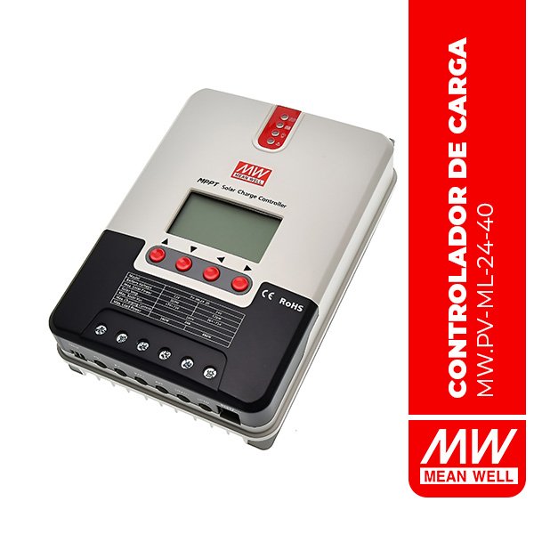 CONTROLADOR DE CARGA SOLAR (MPPT), VOLTAJE DE SALIDA 12/24VDC, 40A, MEANWELL