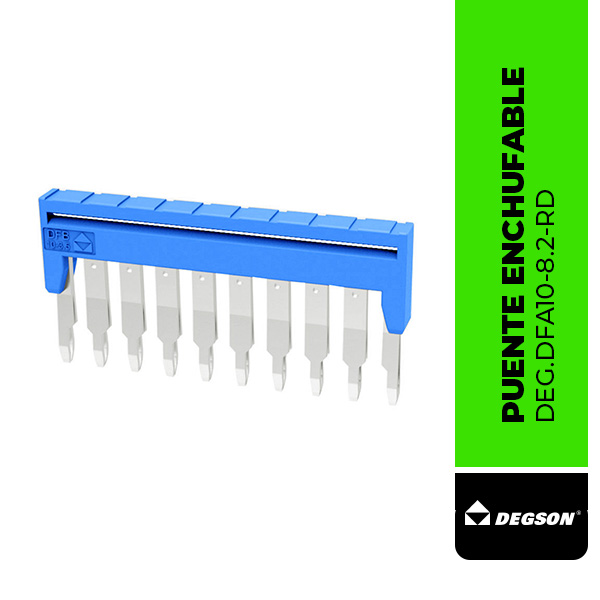 DEG.DFB10-3.5-BU PUENTE ENCHUFABLE CENTRAL DFB10-3.5-BU, PARA BORNERA DS1.5, 10 POLOS, AZUL, DEGSON