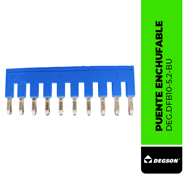DEG.DFB10-5.2-BU PUENTE ENCHUFABLE CENTRAL DFB10-5.2-BU, PARA BORNERA DS2.5, 10 POLOS, AZUL, DEGSON