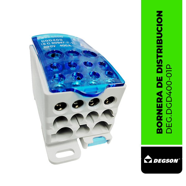 DEG.DGD400-01P BORNERA DE DISTRIBUCION PARA RIEL DIN, DGD400, 01P, 400A, DEGSON
