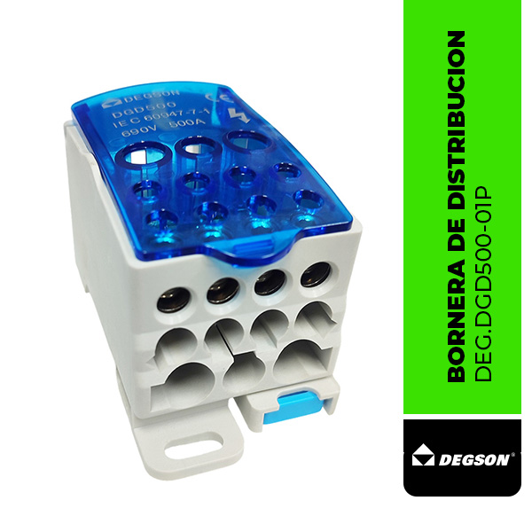 DEG.DGD500-01P BORNERA DE DISTRIBUCION PARA RIEL DIN, DGD500, 01P, 500A, DEGSON