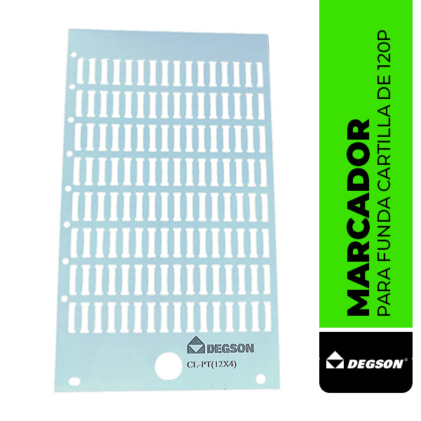 CL-PT-12 MARCADOR CL-PT 12x4MM, PARA FUNDA TM201-12, TM202-12, TM203-12, TM204-12, TM205-12, CARTILLA DE 120P SIN ROTULAR, DEGSON