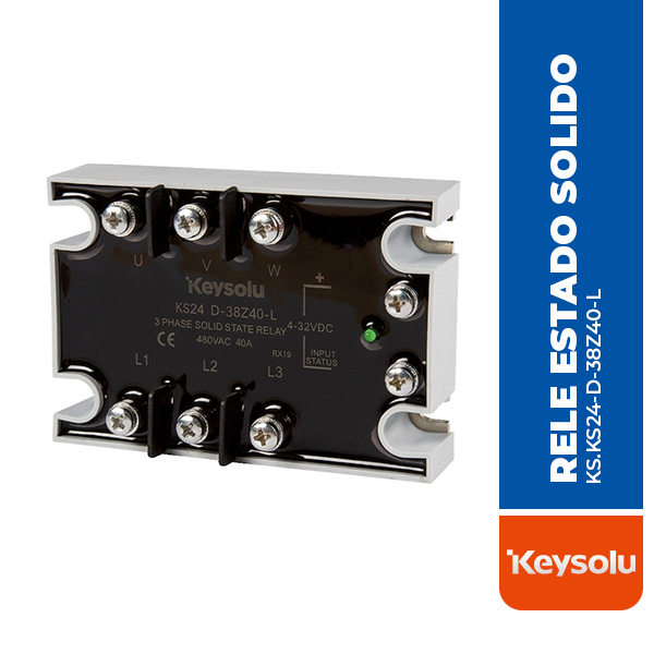 RELE ESTADO SOLIDO TRIFASICO, ENTRADA 4-32 VDC, SALIDA 48-480VAC, 40A SCR, CUBIERTA PROT. + ALMOHADILLA TERMICA, KEYSOLU